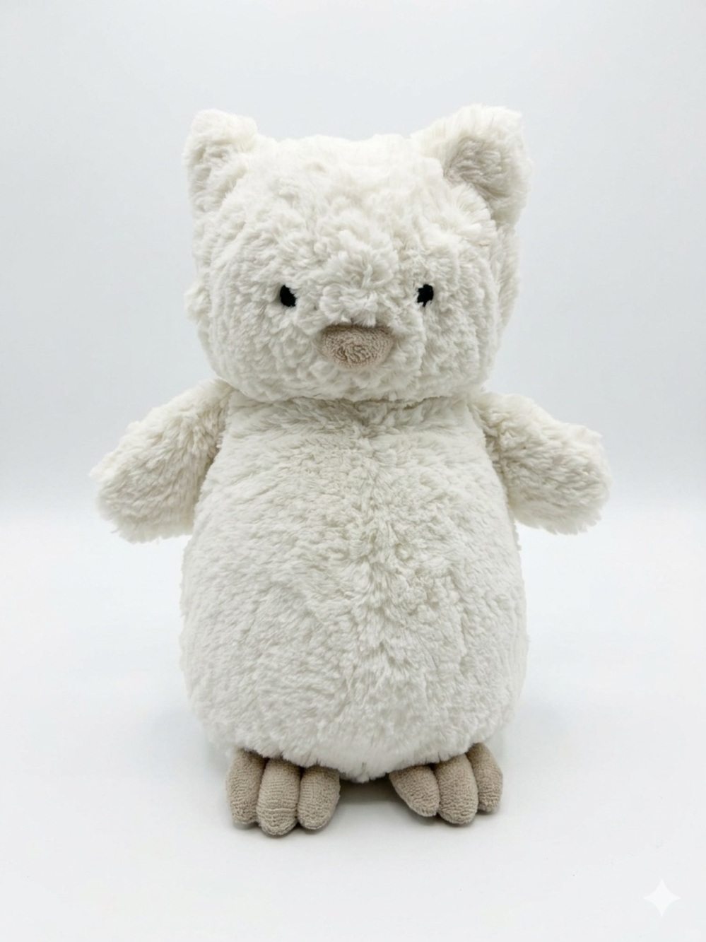 Jellycat Bashful Owl Plush Bean Bag Stuffed Bird White Ivory 10”